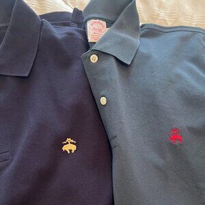 Two Brooks Brothers Pique Polo Shirts Navy & Blue New size large
